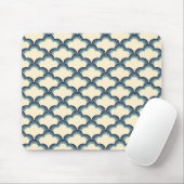 Blaues Muster im Retrostil Mousepad (Mit Mouse)