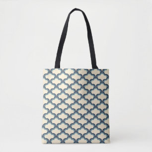 Blaues Muster im Retrostil Tasche