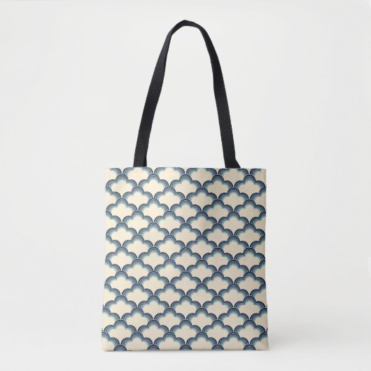 Blaues Muster im Retrostil Tasche (Vorderseite)