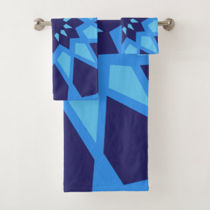 Blaues Muster in Marokko Badhandtuch Set