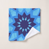 Blaues Muster in Marokko Badhandtuch Set (Waschlappen)