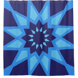 Blaues Muster in Marokko Duschvorhang
