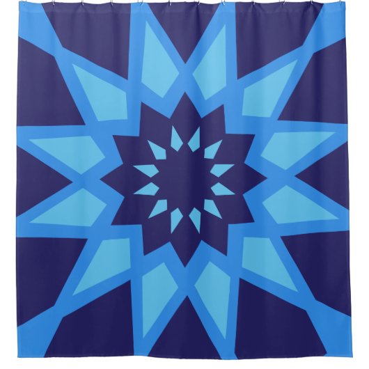 Blaues Muster in Marokko Duschvorhang (Vorderseite)