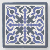 Blaues Muster in Marokko Steinuntersetzer (Vorderseite)