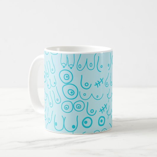 Blaues Muster Kaffeetasse (Vorderseite Links)