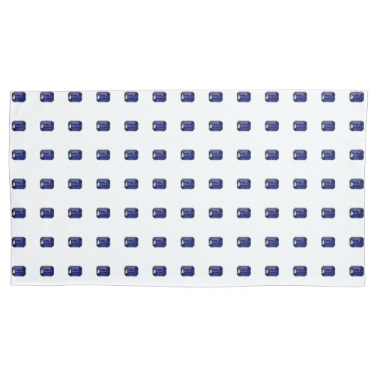 Blaues Muster Kissenbezug (Vorderseite-Links)