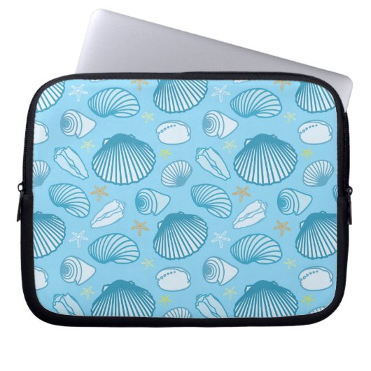 Blaues Muster Laptopschutzhülle (Vorderseite)