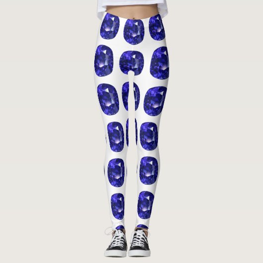 Blaues Muster Leggings (Vorderseite)