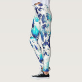 Blaues Muster Leggings (Links)