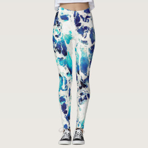 Blaues Muster Leggings