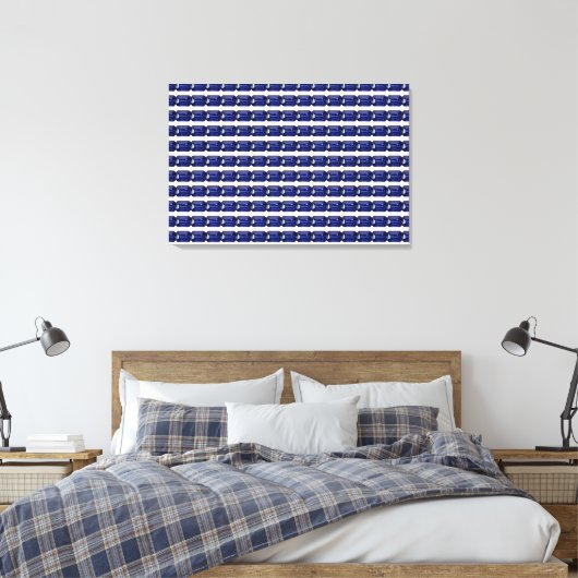 Blaues Muster Leinwanddruck (Insitu (Schlafzimmer))