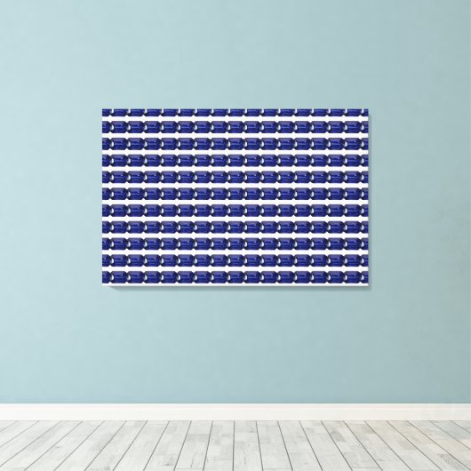 Blaues Muster Leinwanddruck (Insitu (Holzboden))