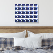 Blaues Muster Leinwanddruck (Insitu (Schlafzimmer))