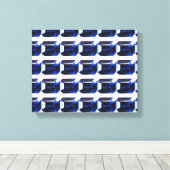 Blaues Muster Leinwanddruck (Insitu (Holzboden))