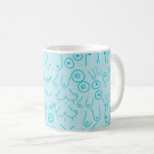 Blaues Muster modern Kaffeetasse (VorderseiteRechts)