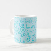 Blaues Muster modern Kaffeetasse (Vorderseite Links)