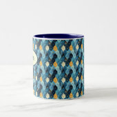 Blaues Muster Personalisierte Kaffeemaschine Tasse (Mittel)