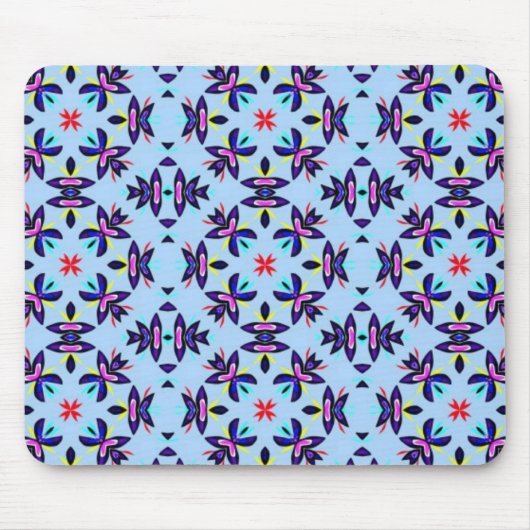 Blaues Muster Retro Art Mousepad (Vorne)