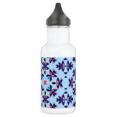 Blaues Muster Retro Art Trinkflasche (Links)