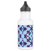 Blaues Muster Retro Art Trinkflasche (Rechts)