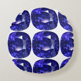 Blaues Muster Rundes Kissen