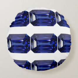 Blaues Muster Rundes Kissen