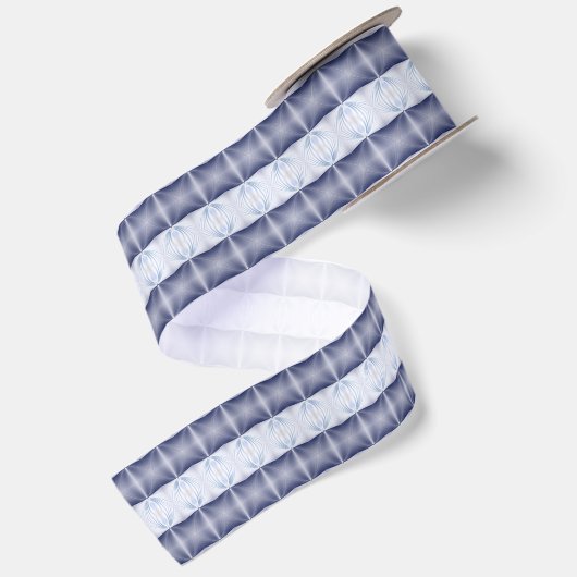 Blaues Muster Satinband (Rückseite)