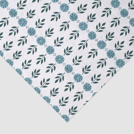 Blaues Muster Seidenpapier (Ausschnitt)