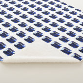 Blaues Muster Sherpadecke (3/4)