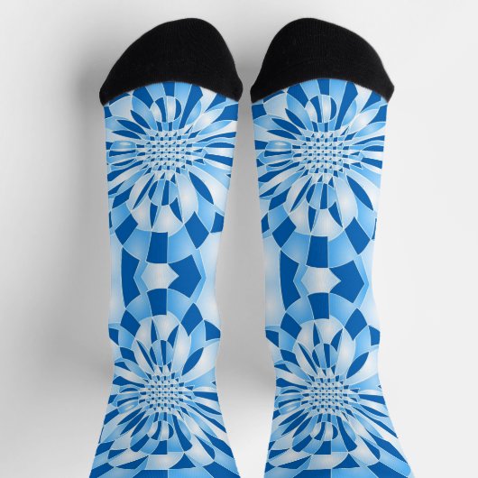 Blaues Muster Socken (Oben)