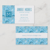 Blaues Muster Visitenkarte (Vorne/Hinten)
