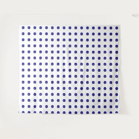 Blaues Muster Wandteppich (Vorderseite (Horizontal))