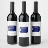 Blaues Muster Weinetikett (Flaschen)