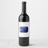 Blaues Muster Weinetikett (Vorderseite)