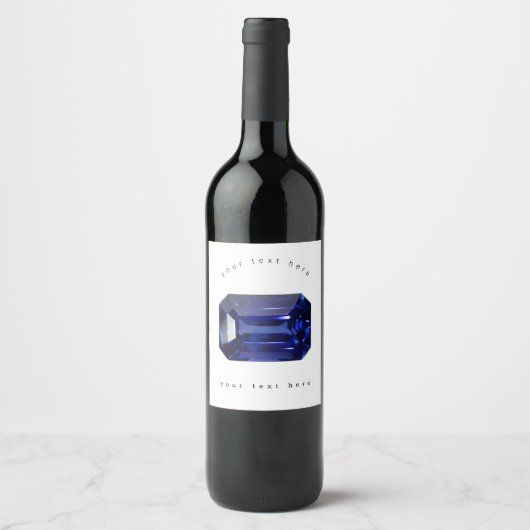 Blaues Muster Weinetikett (Vorderseite)