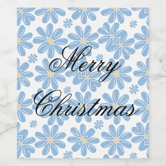 Blaues Muster - Weinetiketten Weinetikett (Einzelnes Label)