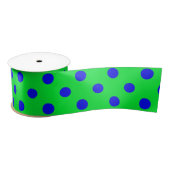 Blaues Musterdesign mit grünen Tupfen  Satinband (Spule)