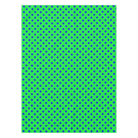 Blaues Musterdesign mit grünen Tupfen Tischdecke (Vorderseite)