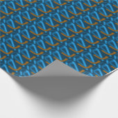 Blaues Musterpapier Geschenkpapier (Ecke)