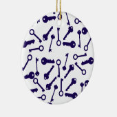 Blaues Musterprodukt Keramik Ornament (Rechts)