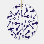 Blaues Musterprodukt Keramik Ornament (Links)