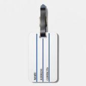 Blaues Nahtloses Muster Gepäckanhänger (Rückseite vertikal)