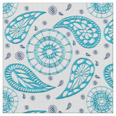 Blaues nahtloses Muster Paisleys Stoff (Nahaufnahme)