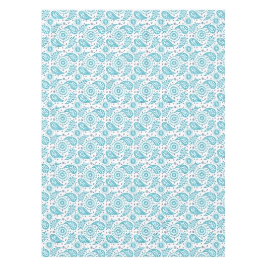 Blaues nahtloses Muster Paisleys Tischdecke (Vorderseite)
