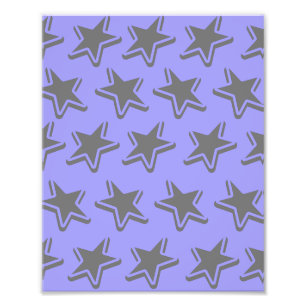 Blaues nahtloses Retro-Stil graues Sterne-Muster Fotodruck