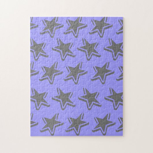 Blaues nahtloses Retro-Stil graues Sterne-Muster Puzzle (Vertikal)