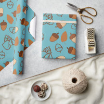 Blaues nahtloses Wrapping Papier Hazelnut Herbstvi