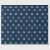 Blaues Namensschild Geschenkpapier (Flach)