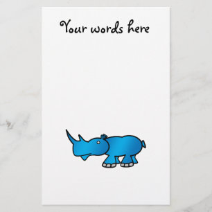 Blaues Nashorn Briefpapier