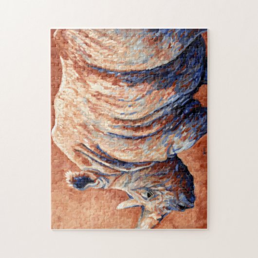 Blaues Nashorn Puzzle (Vertikal)